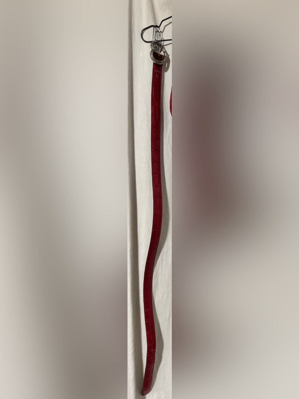 Womens Brighton Belt B40028 Vintage Red Brown Reversible Silvertone L/34